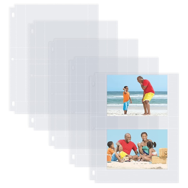 Better Office Products Photo Album Refill Sheets, For 4 x 6 Inch Photos, Heavyweight, Diamond Clear, 50PK 32451 - main